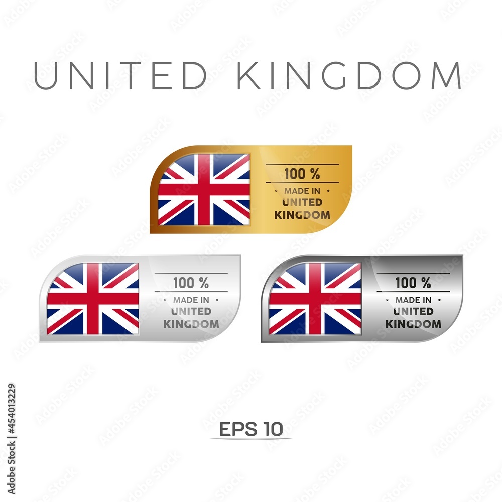 Made in United Kindom Label, Stamp, Badge, or Logo. With The National ...