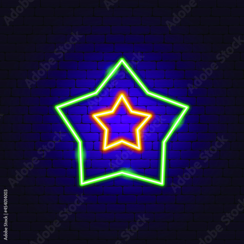 Carambola Slice Neon Sign. Vector Illustration of Fruit Promotion.