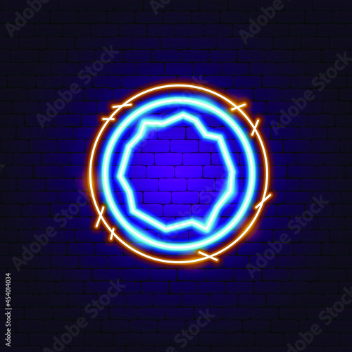 Coconut Fruit Neon Sign. Vector Illustration of Exotic Promotion.