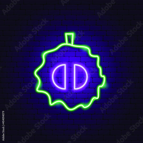Custard Apple Slice Neon Sign. Vector Illustration of Fruit Promotion.