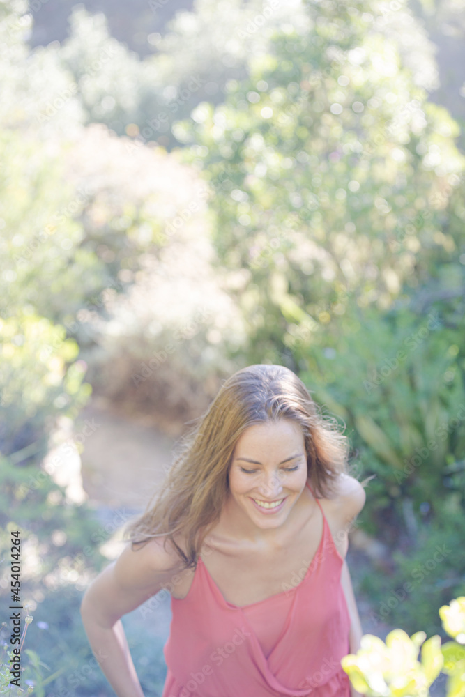 Woman walking outdoors Woman walking outdoors