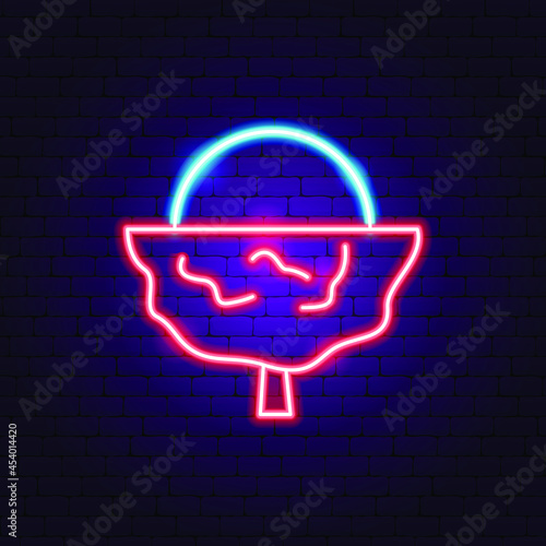 Litchi Slice Neon Sign. Vector Illustration of Fruit Promotion.