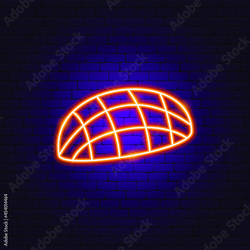 Mango Slice Neon Sign. Vector Illustration of Fruit Promotion.