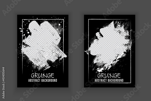 Vector template grunge brush texture with overlay. Abstract book cover design element grunge shape clipping mask for banner, poster, flyer.	