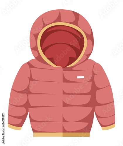 Parka for children, warm winter puffy coat vector