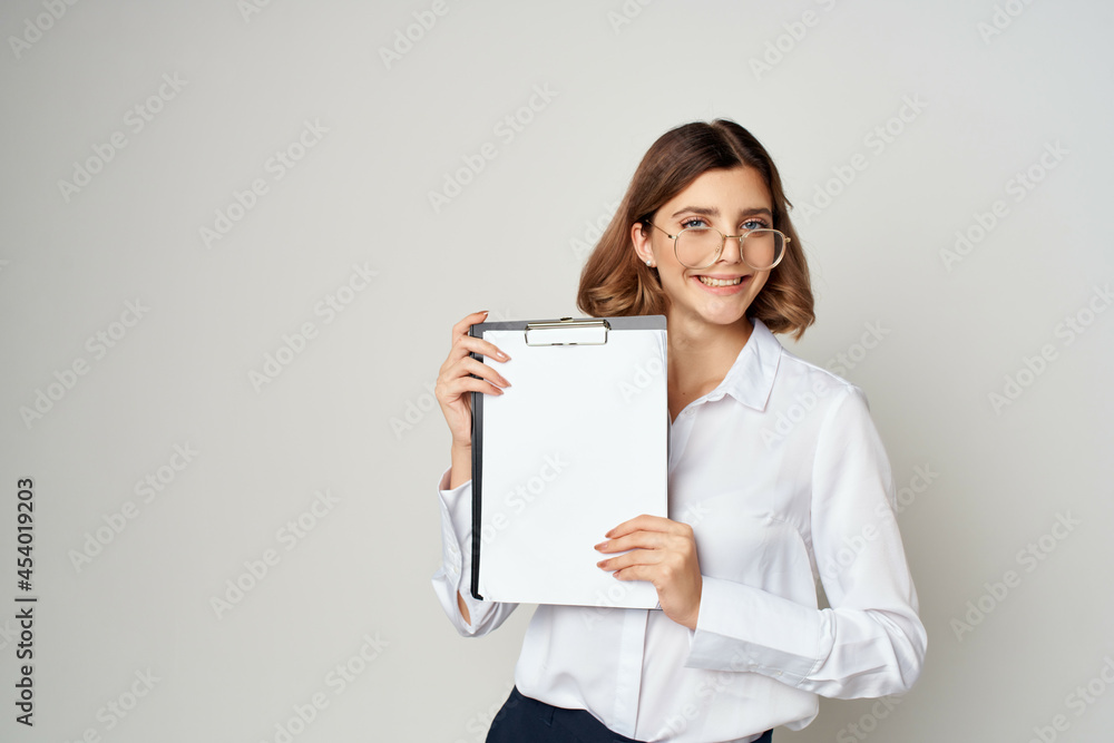 Business woman documents work copy space office official Business woman documents work copy space office official