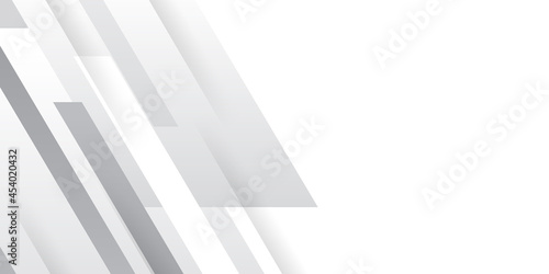 Simple white and grey stripes abstract business background.  Vector Abstract  science  futuristic  energy technology concept. Digital image of light rays  stripes lines with white light and speed