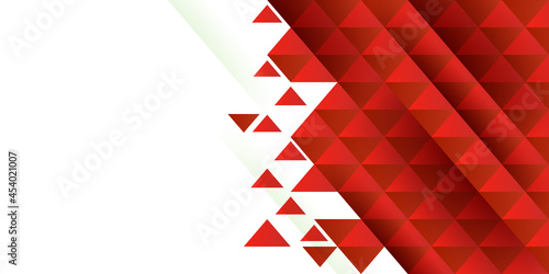 Abstract red triangle shape particle background. Geometric red white triangle texture background