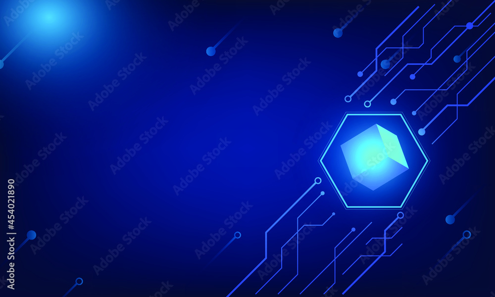Obraz premium Technology block chain in present fot investment display or bit coin virtual machine. Currency of finance for trade or decission information diagram stock profit.