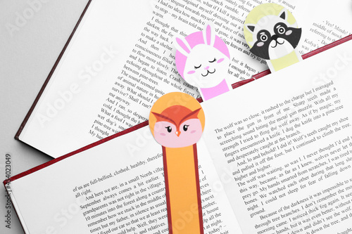 Open book with cute animal ...