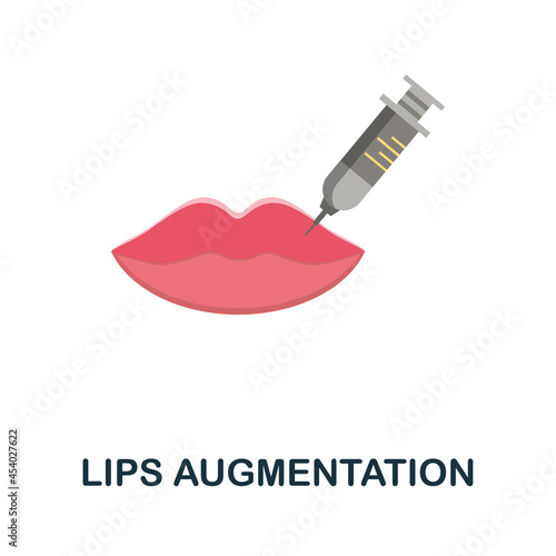 Lips Augmentation flat icon. Colored sign from plastic surgery collection. Creative Lips Augmentation icon illustration for web design, infographics and more