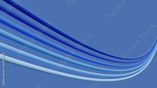 3D Illustration with six bluish wires on a blue background for communication and wallpaper