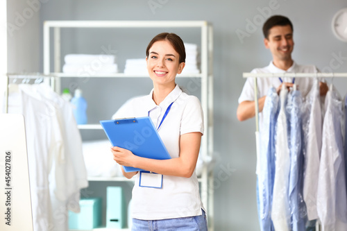 Female worker in modern dry...