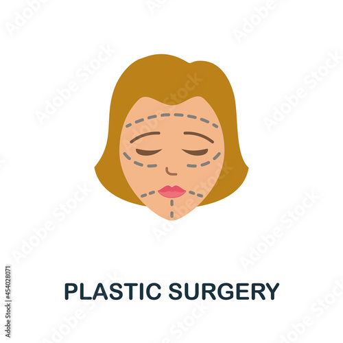 Plastic Surgery flat icon. Colored sign from plastic surgery collection. Creative Plastic Surgery icon illustration for web design, infographics and more
