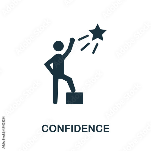 Confidence flat icon. Colored sign from positive attitude collection. Creative Confidence icon illustration for web design, infographics and more