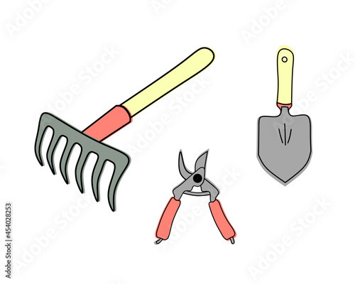 Set of garden tools vector illustration