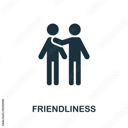 Friendliness flat icon. Colored sign from positive attitude collection. Creative Friendliness icon illustration for web design, infographics and more