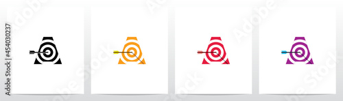 Arrow Target On Letter Logo Design A
