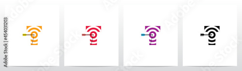 Arrow Target On Letter Logo Design T
