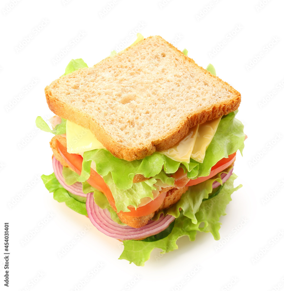 Tasty sandwich on white background Tasty sandwich on white background