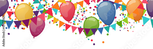 seamless colored garlands and balloon party background