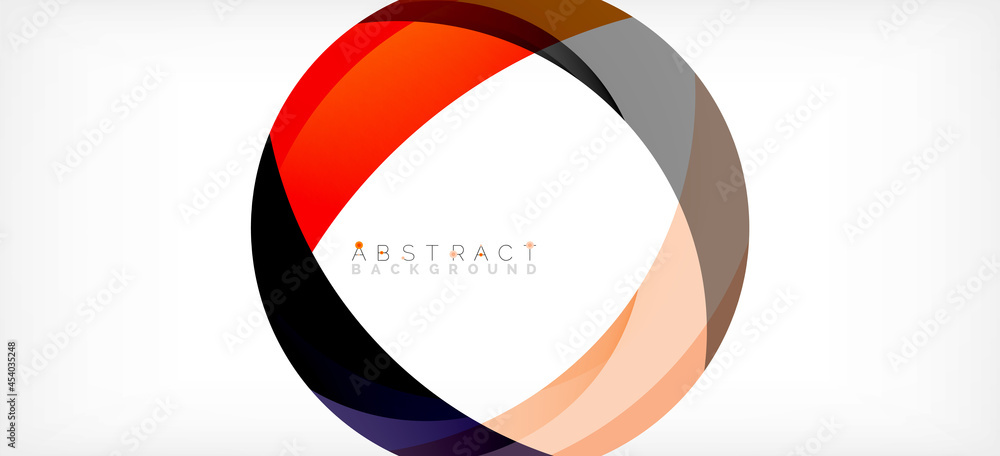 Geometric abstract background. Circle created with overlapping color shapes. Vector Illustration For Wallpaper, Banner, Background, Landing Page Geometric abstract background. Circle created with overlapping color shapes. Vector Illustration For Wallpaper, Banner, Background, Landing Page