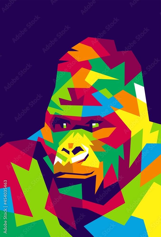 gorilla. gorilla illustration in modern pop art style. suitable for screen printing t-shirts, wall decorations, book covers etc, EPS files gorilla. gorilla illustration in modern pop art style. suitable for screen printing t-shirts, wall decorations, book covers etc, EPS files