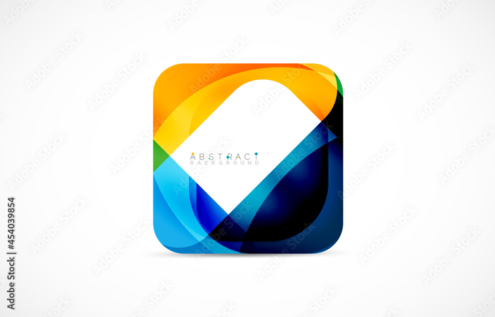 Minimal background. Abstract square shape with round corners created with wavy forms. Vector Illustration For Wallpaper, Banner, Background, Landing Page Minimal background. Abstract square shape with round corners created with wavy forms. Vector Illustration For Wallpaper, Banner, Background, Landing Page