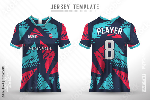 Front back tshirt design. Sports design for football, racing, cycling, gaming jersey vector.