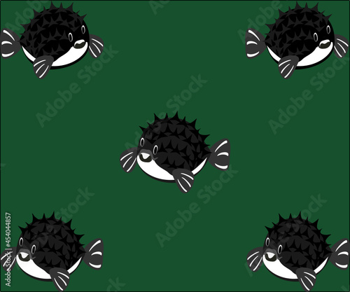 puffer fish, Fish, Blowfish, cartoon marine animals vector white background