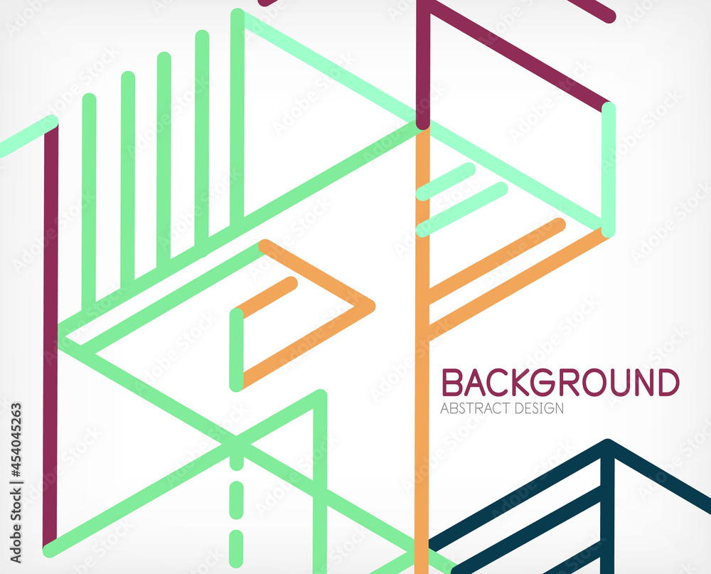 Abstract background. Color lines on white background. Linear abstract composition. Techno or business concept for wallpaper, banner, background, landing page Abstract background. Color lines on white background. Linear abstract composition. Techno or business concept for wallpaper, banner, background, landing page