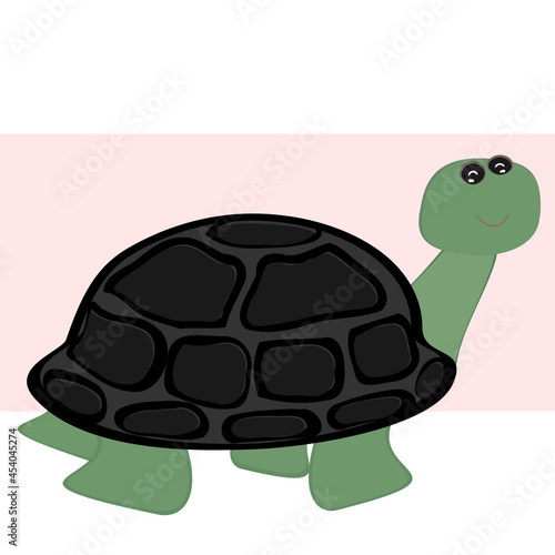 Turtle Cartoon mother and child Animal Wildlife Vector Illustration