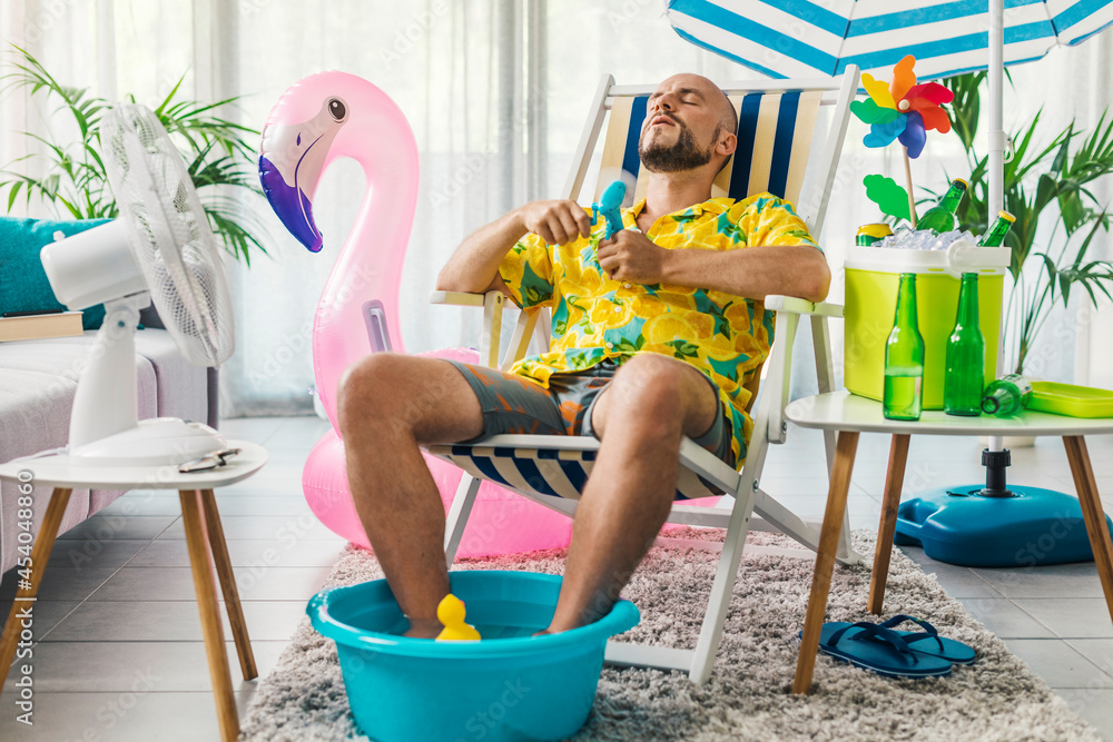 Εκτύπωση καμβά Summer vacations at home and hot weather