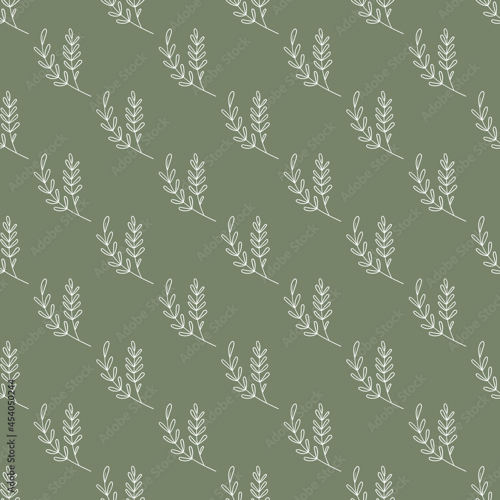 Obraz premium Botanical hipster, rustic seamless print for wedding cards. Nature floral background greenery pattern in hand drawn watercolor style. Vector foliage with jungle tropical leaf and summer flowers.