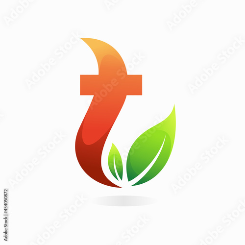 tea logo with letter t concept