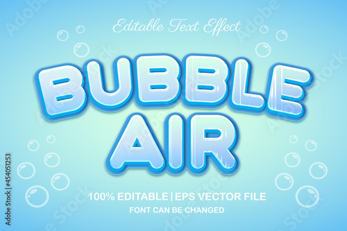 bubble air 3d editable text effect