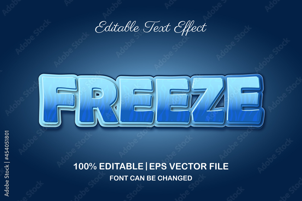 freeze 3d editable text effect
