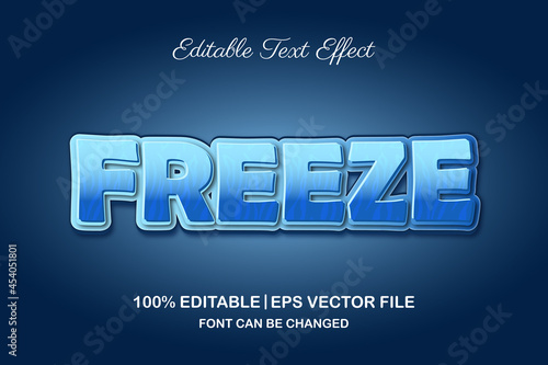 freeze 3d editable text effect