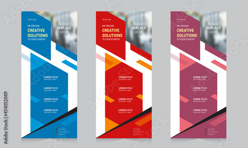 Roll up banner vector template