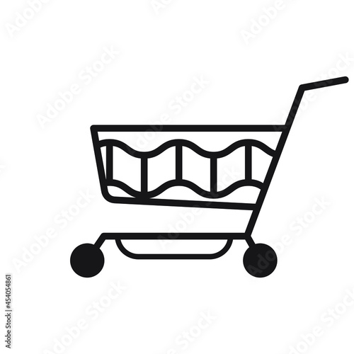 Тележка супермаркет иконка. Supermarket trolley icon vector. Isolated white background.