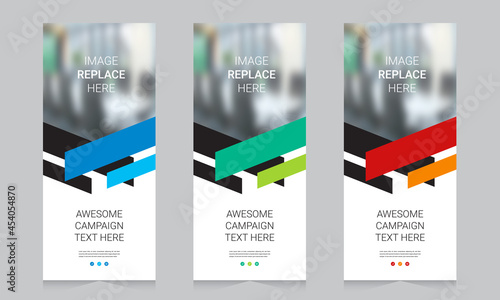 Roll up banner vector template
