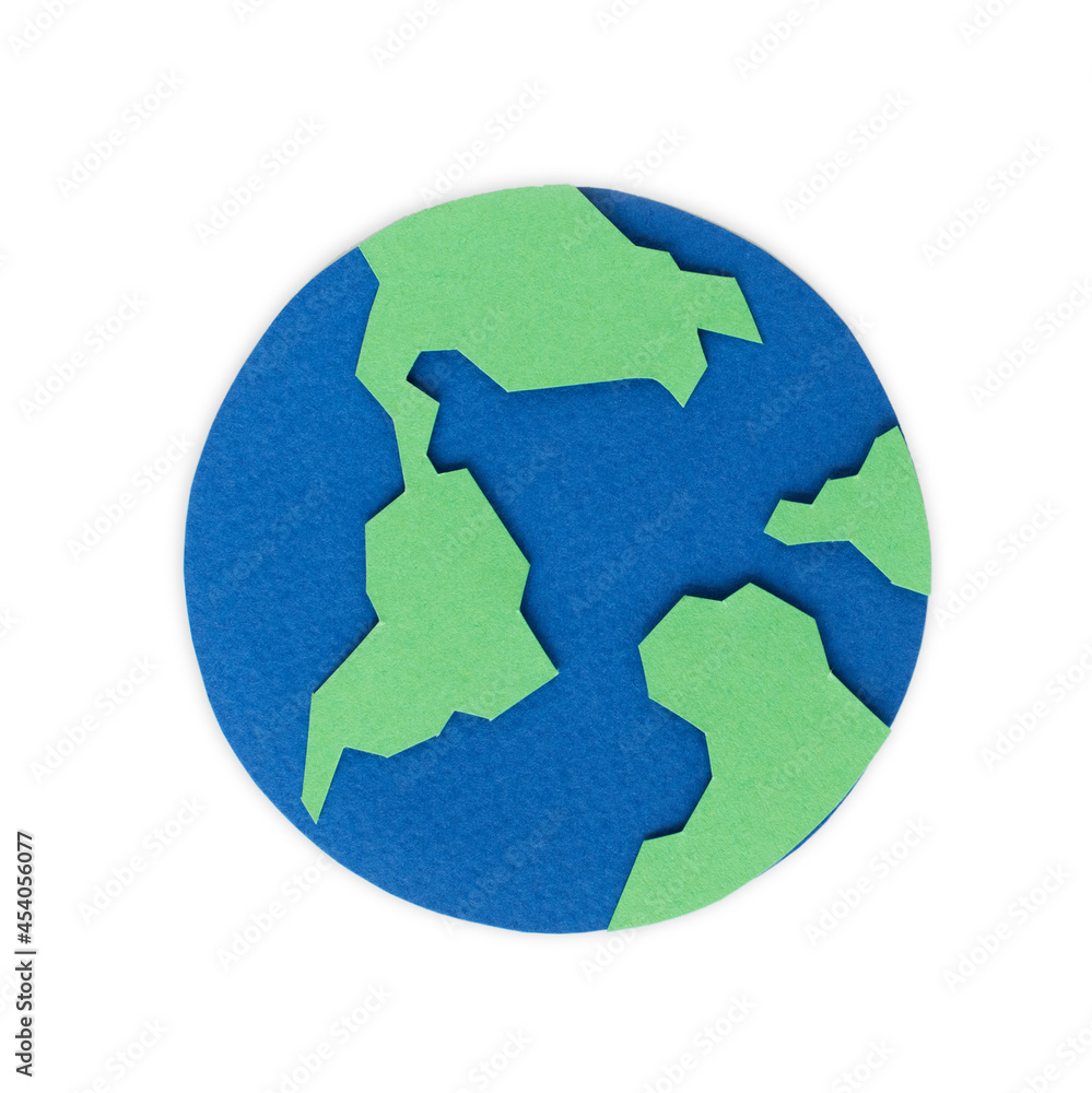 Paper craft design of globe icon Paper craft design of globe icon