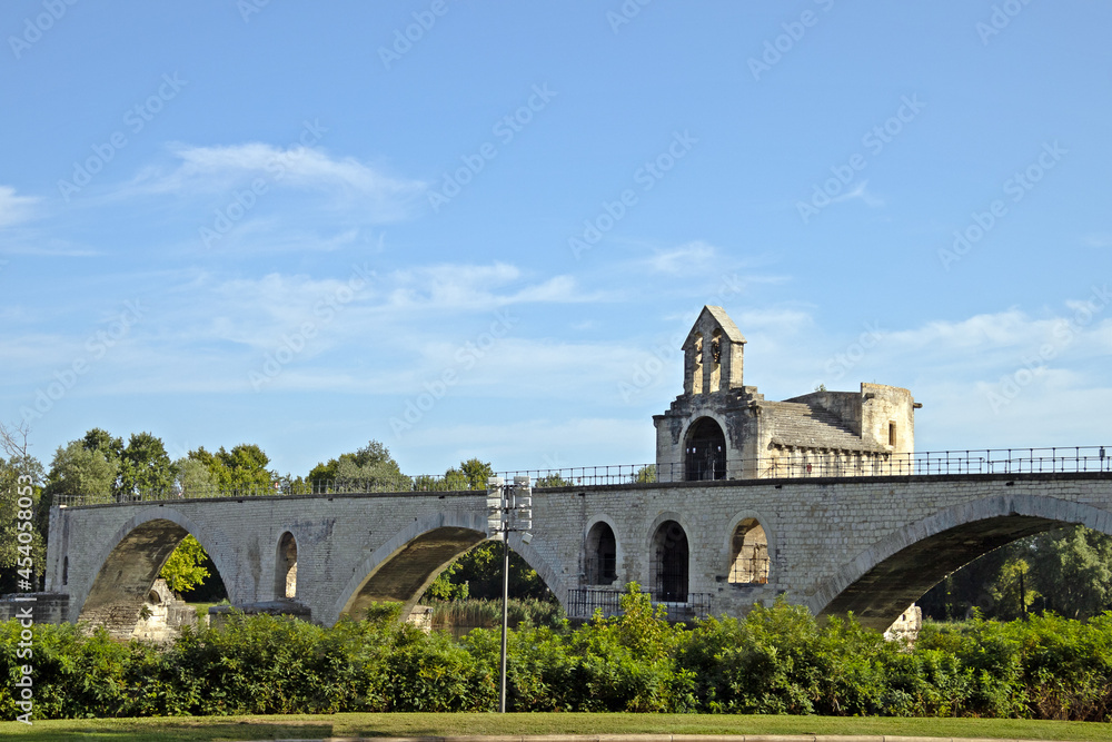 vue du pont de la ville d'Avignon en France