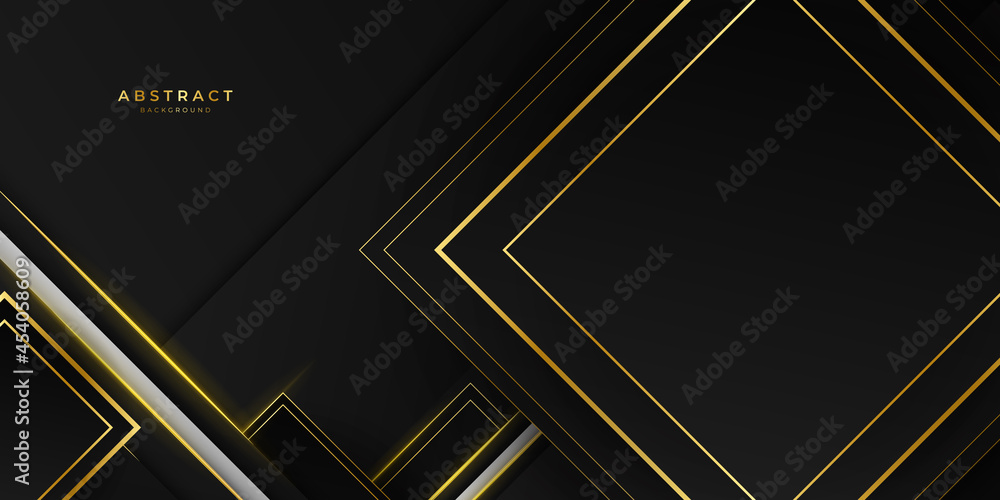 Abstract gold black background with shiny golden lines. Vector illustration for business presentation design template Abstract gold black background with shiny golden lines. Vector illustration for business presentation design template