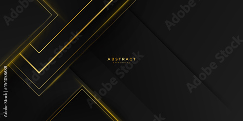 Abstract black gold business presentation background
