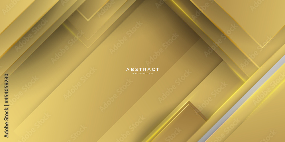 Obraz premium Abstract black and gold background with overlap layers