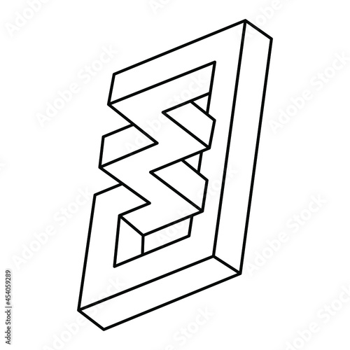 Картината върху платно Optical illusion shapes, unreal geometric object vector