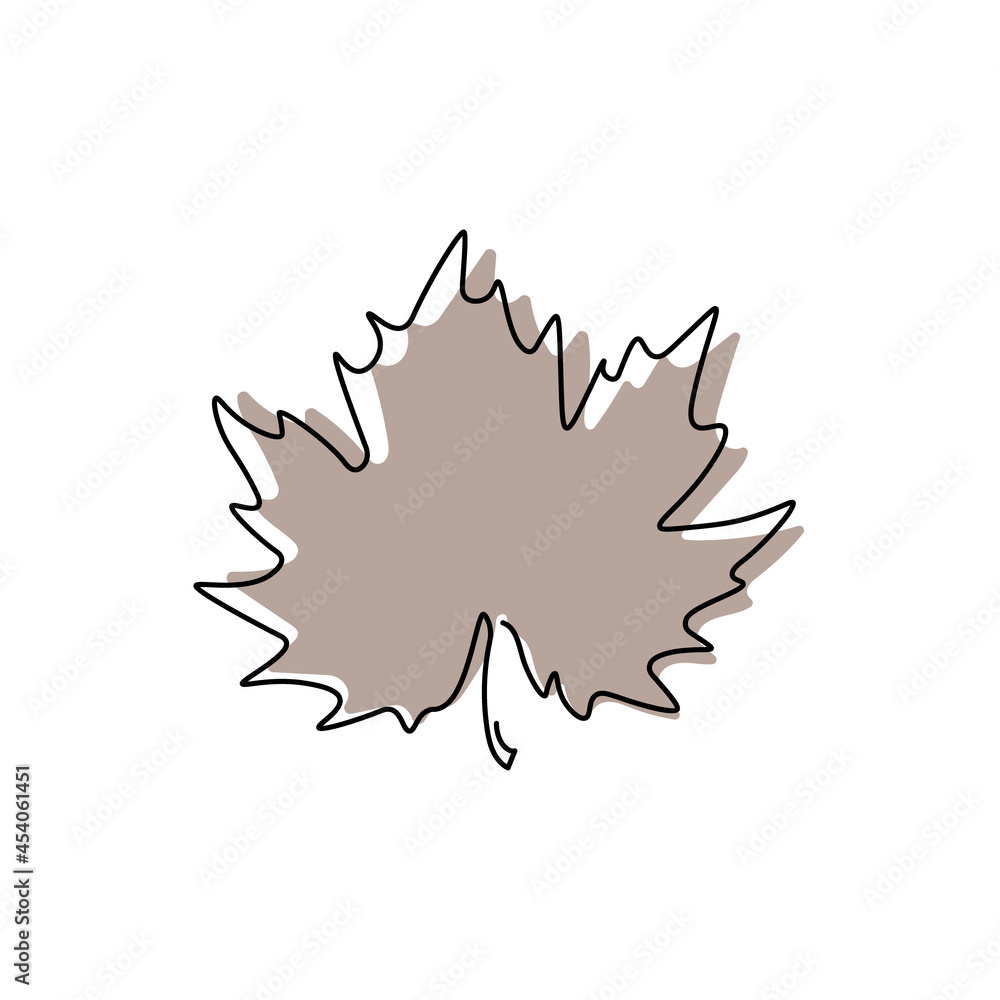 Autumn vector brown leaf of Maple. Minimalism Autumn vector brown leaf of Maple. Minimalism