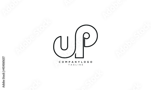 UP, PU, Abstract initial monogram letter alphabet logo design