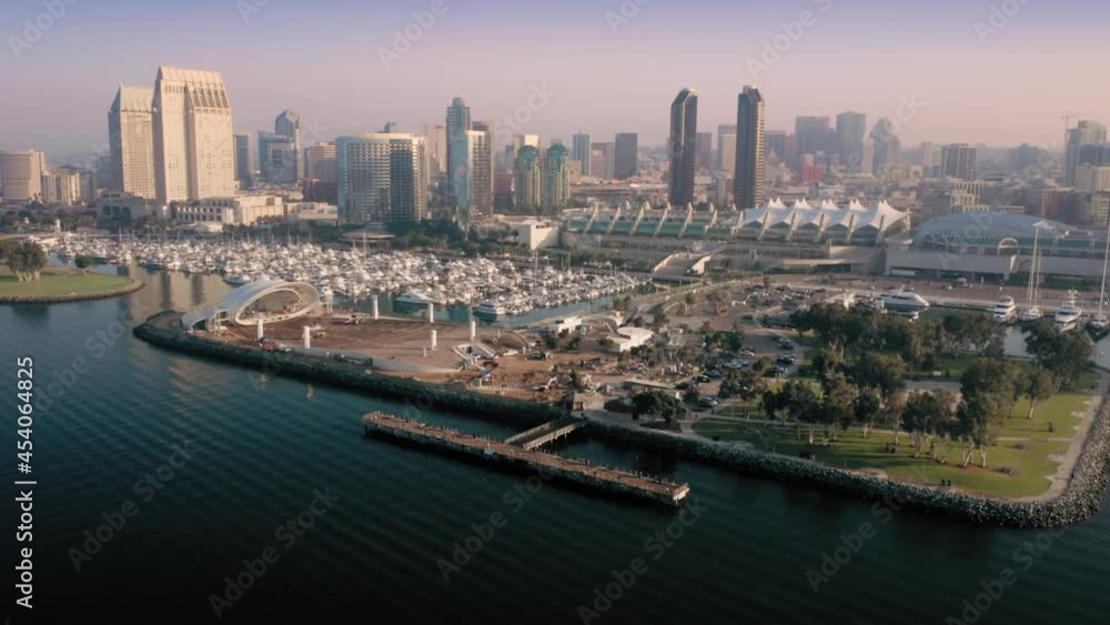 Aerial: Embarcadero Marina Park South, San Diego, California, USA Aerial: Embarcadero Marina Park South, San Diego, California, USA